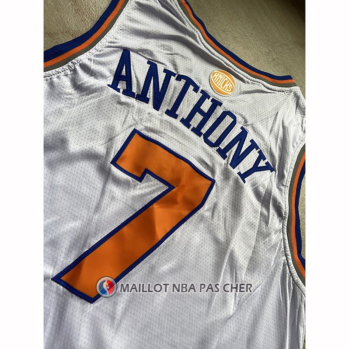 Maillot New York Knicks Carmelo Anthony NO 7 Blanc